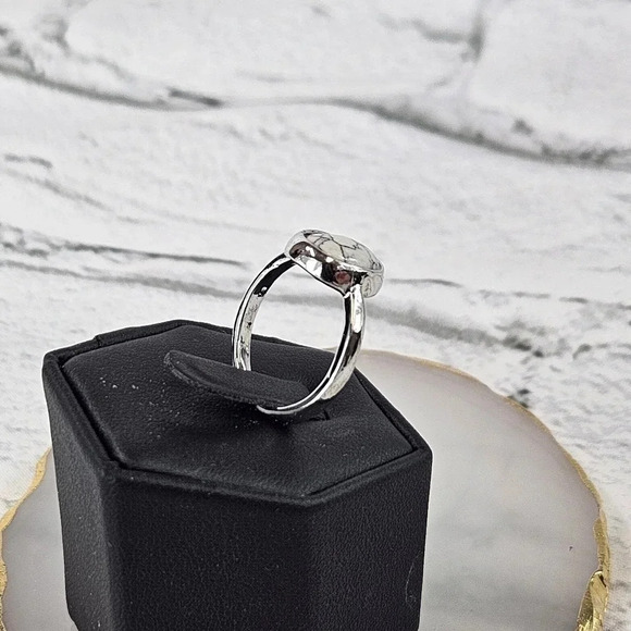 White Adjustable Fashion Ring  Circle A30 - Picture 8 of 11